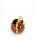 The Ceramic Squiggly Matcha Bowl - Brown
