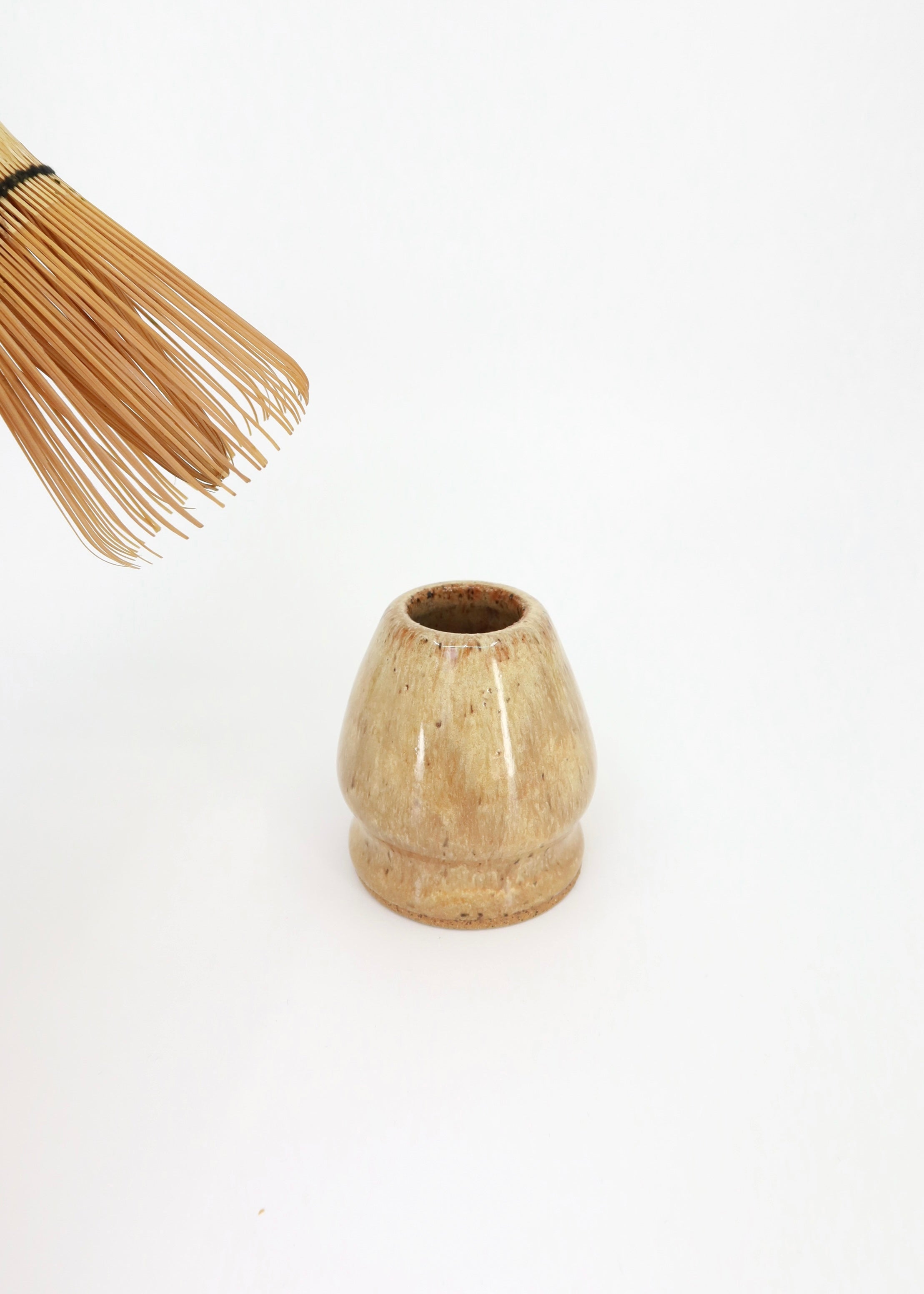 The Ceramic Matcha Whisk Holder - Caramel
