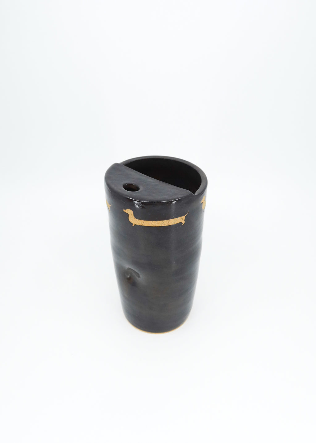 The Ceramic Doxie Travel Mug - Onyx