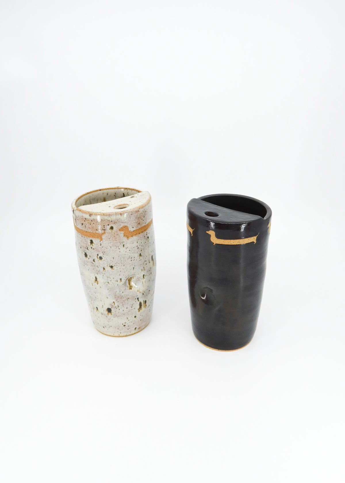 The Ceramic Doxie Travel Mug - Onyx