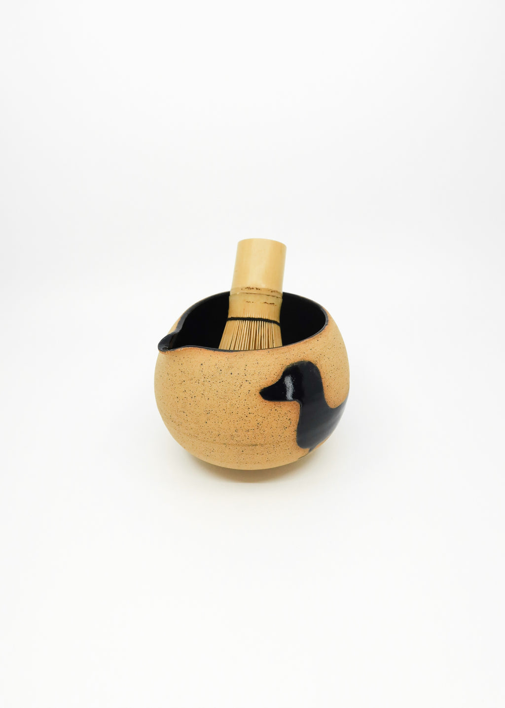 The Ceramic Doxie Matcha Bowl - Onyx