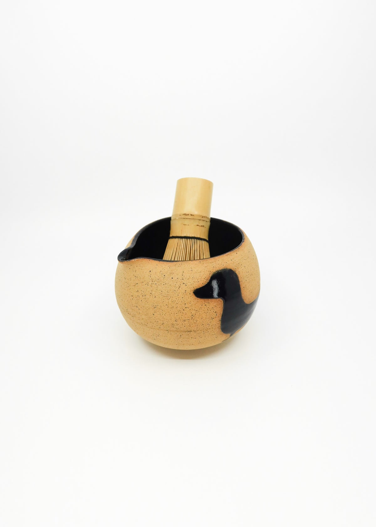 The Ceramic Doxie Matcha Bowl - Onyx