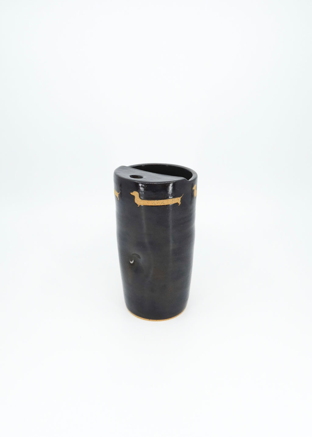 The Ceramic Doxie Travel Mug - Onyx