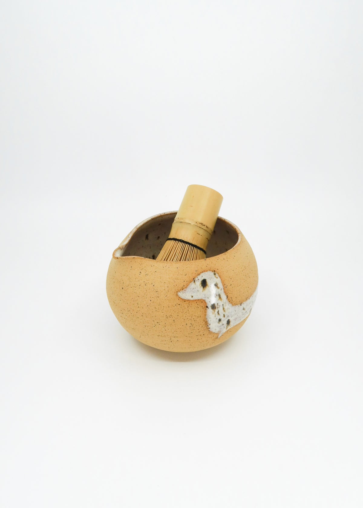 The Ceramic Doxie Matcha Bowl - Birch