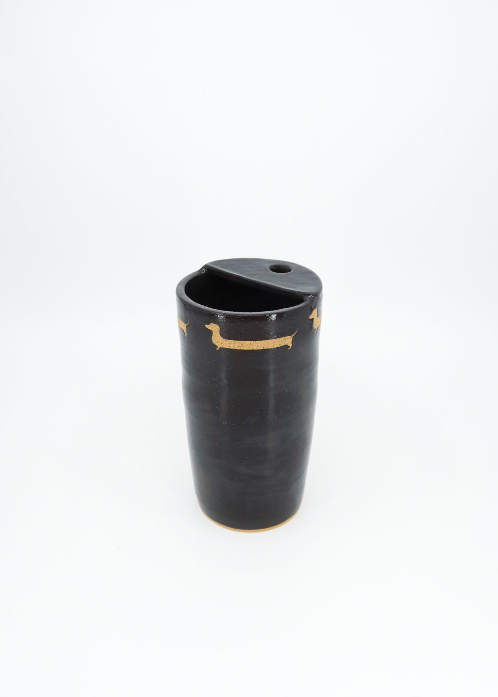 The Ceramic Doxie Travel Mug - Onyx
