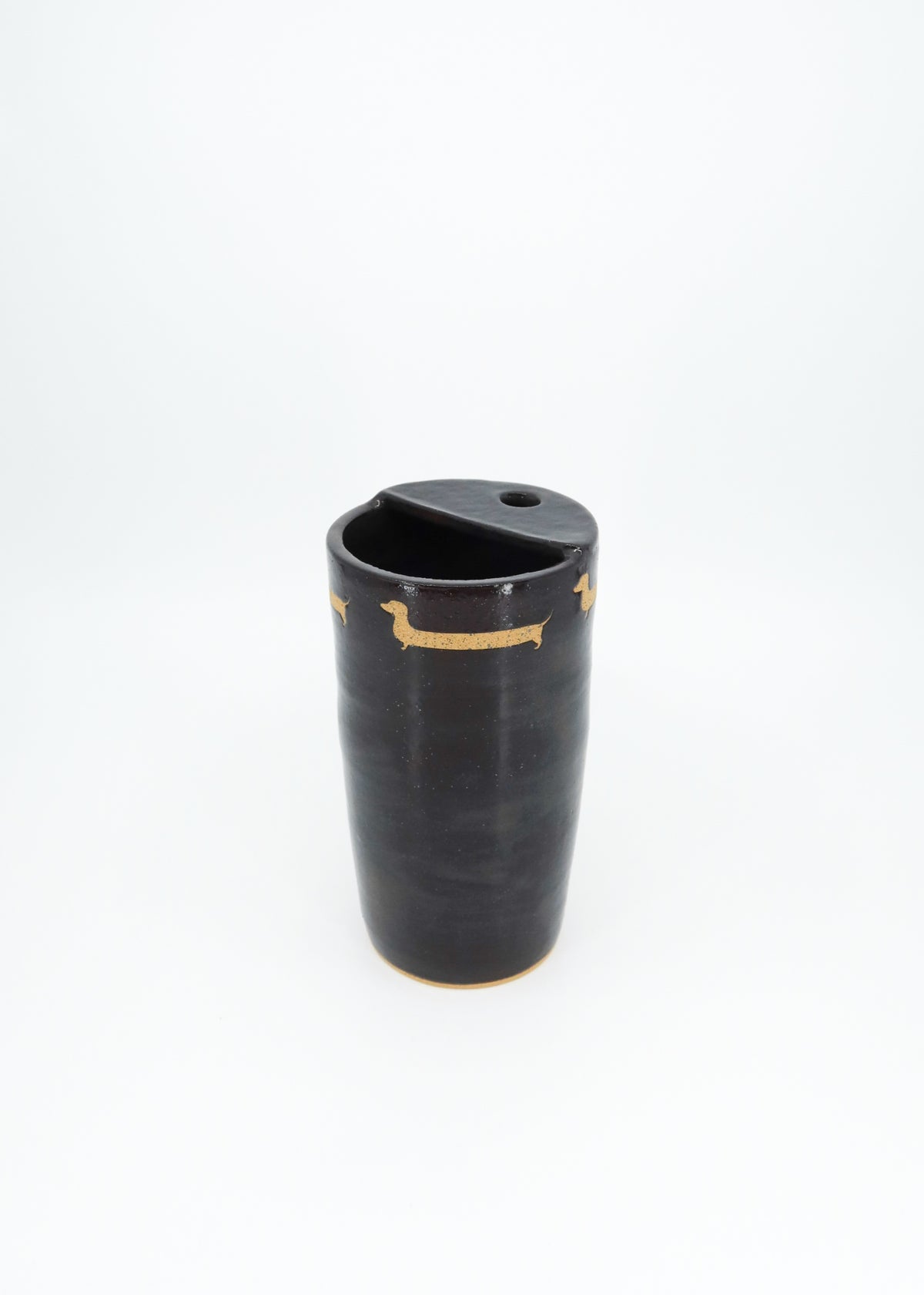 The Ceramic Doxie Travel Mug - Onyx