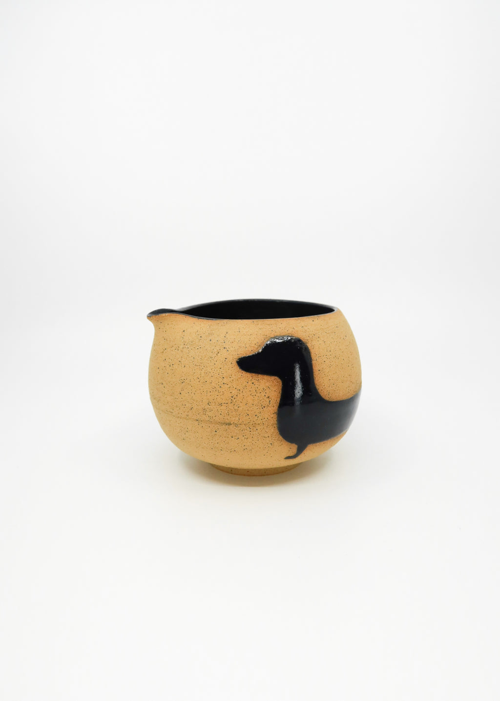 The Ceramic Doxie Matcha Bowl - Onyx