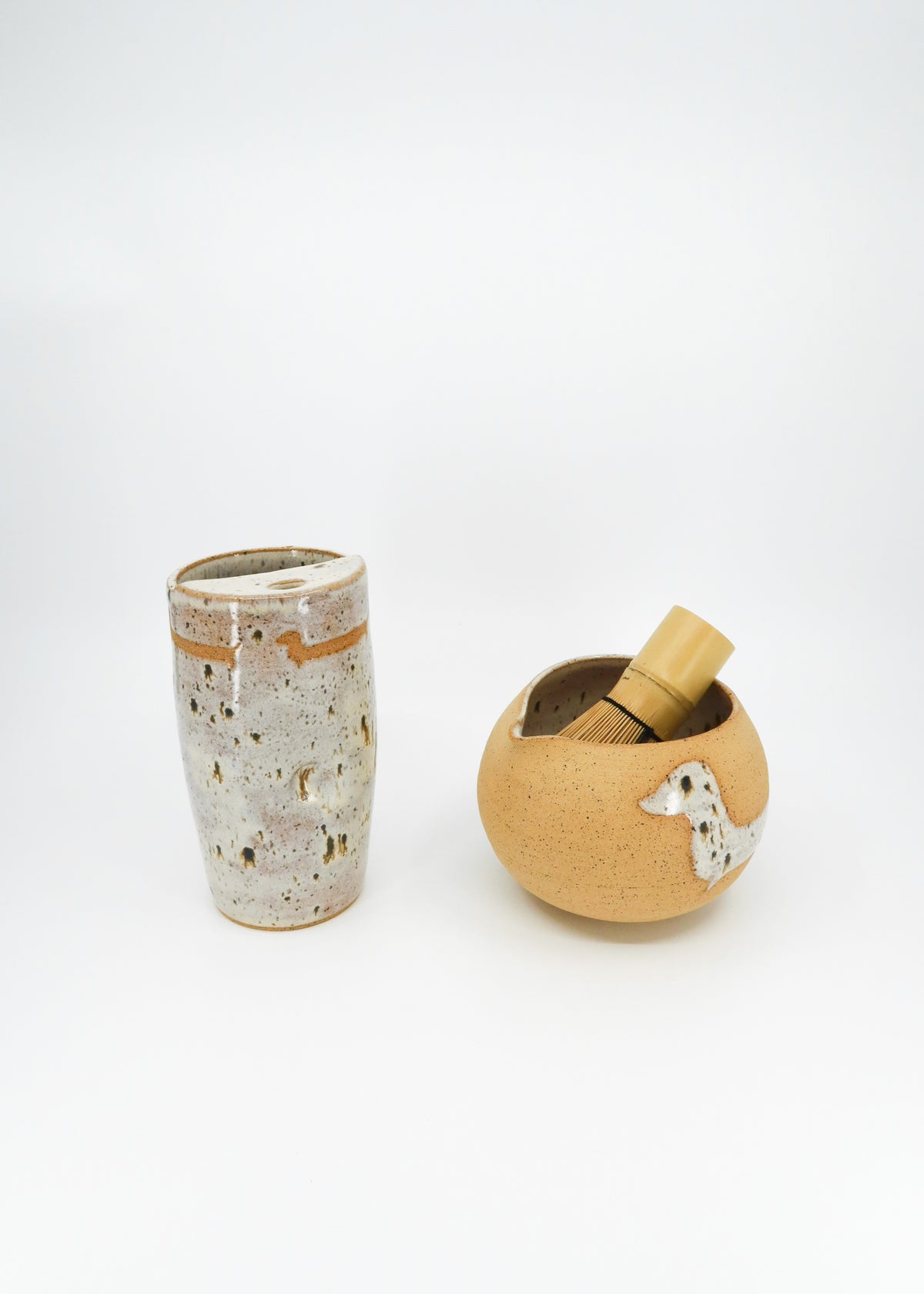 The Ceramic Doxie Matcha Bowl - Birch